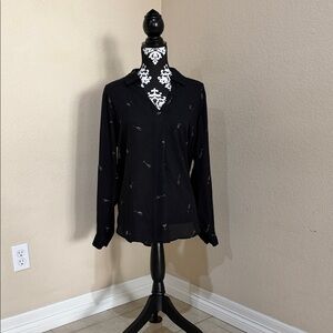 Maurices Black Long Sleeve Blouse